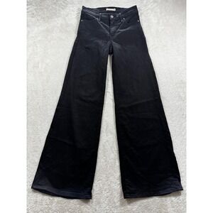 Levi's Womens 318 Shaping Wide Leg Stretch Black Denim Jeans 26 Meas: 26x31.5